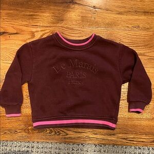 GB Girls Chocolate Sweatshirt with Pink Trim